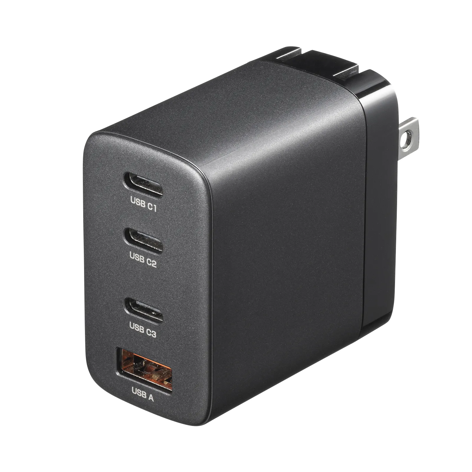 USB PD対応AC充電器（PD65W・Cx3+Ax1） ACA-PD107BK