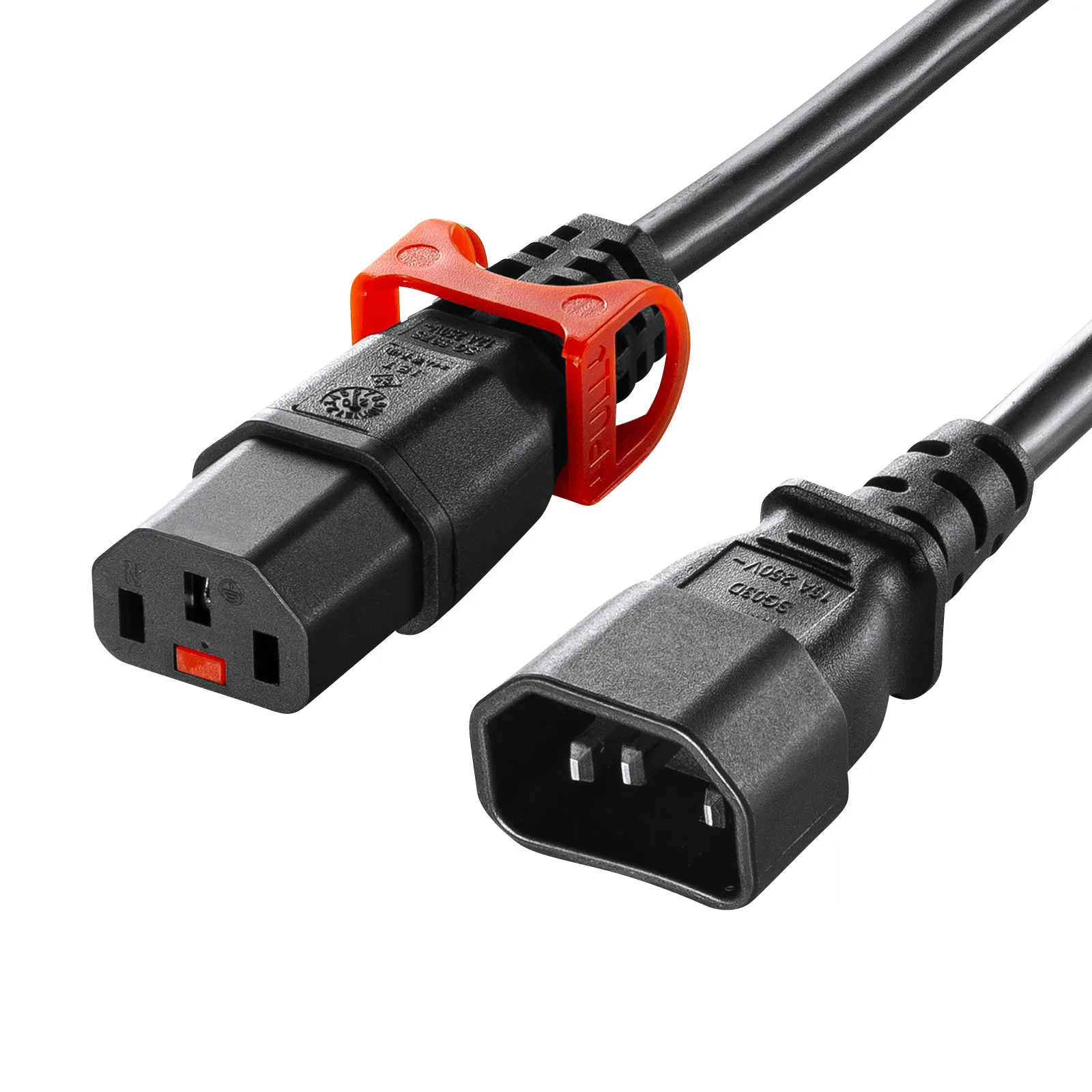 抜け防止ロック式電源コードロックプラス（2m） APW15-C14C13LP-20