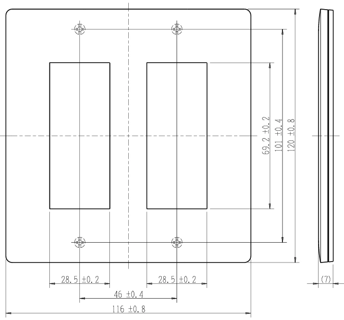 AWD-33-GB コンセントプレ-ト 2連用 6口 グレ-シャスベ-ジュ