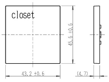 AWN-D-C01-KW 操作板 ダブル 表示灯なし（3路・4路用） ネーム：closetクローゼット・WIC・SIC・SCL キネティックホワイト