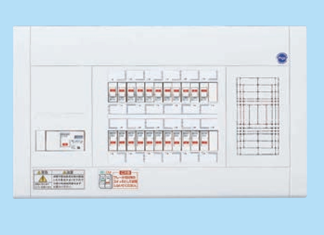 BQWF810182 フタ無し分電盤 リミッタースペースなし 主幹ELB100A 回路数18 + 2フリースペース付