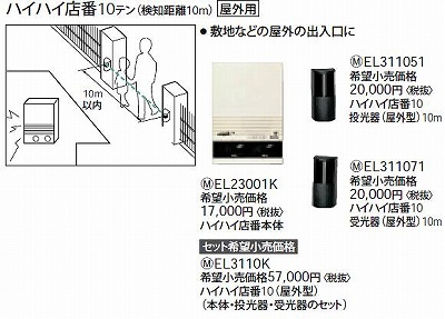 EL311051 ハイハイ店番10投光器(屋外型)10M