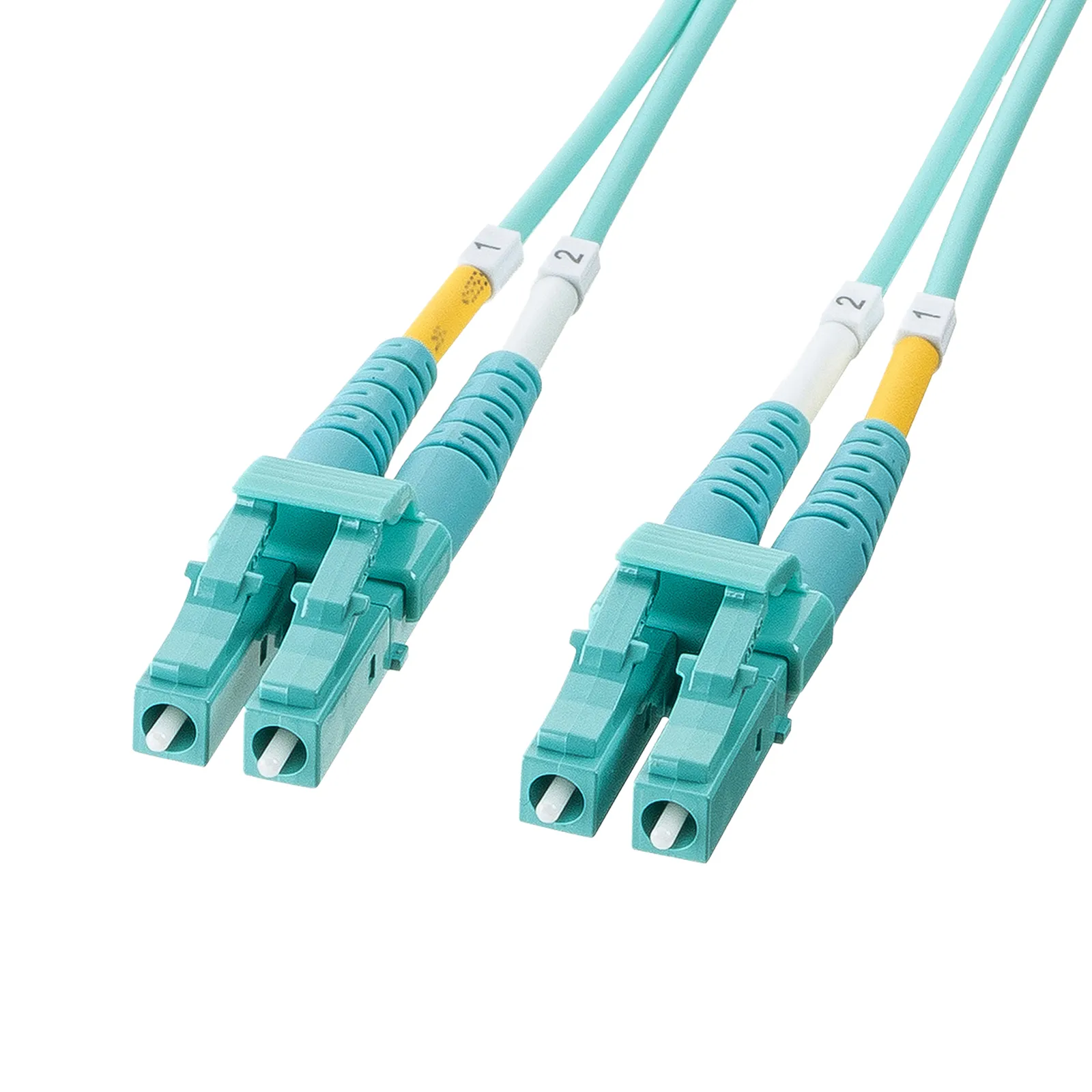 メガネ型光ファイバケーブル（マルチ50μmOM3、LC×2-LC×2、1m） HKB-MOM3LCLC-01