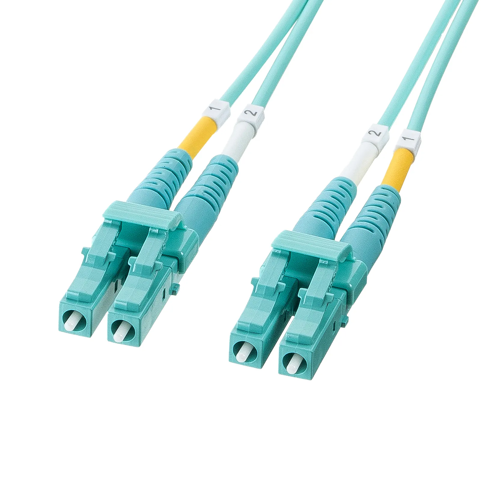 メガネ型光ファイバケーブル(マルチ50μmOM4、LC×2-LC×2、15m) HKB-MOM4LCLC-15