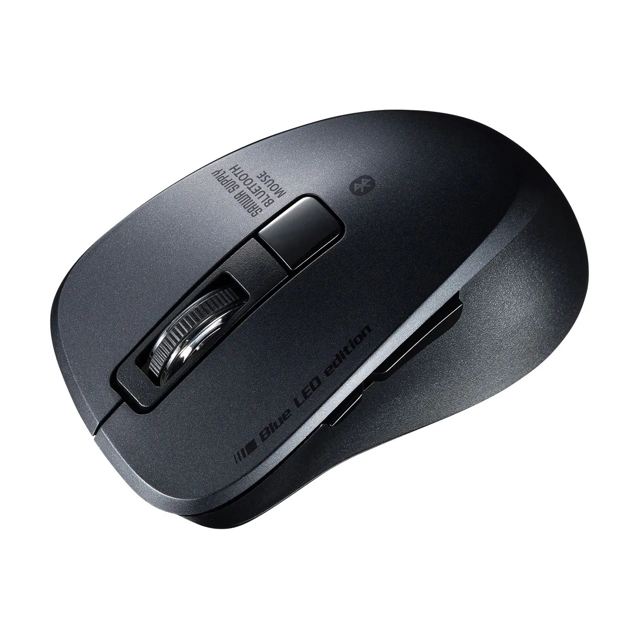 静音Bluetooth 5.0 ブルーLEDマウス（5ボタン・ブラック） MA-BTBL155BK