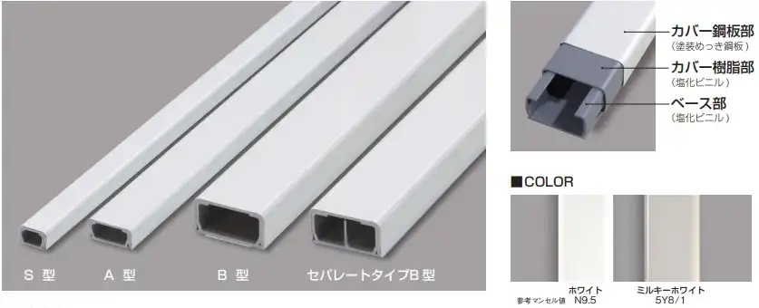 ※送料別途・代引不可 MFT2183 メタルエフモールテープ付(本体)(B型)(1.8m)(ミルキーホワイト)