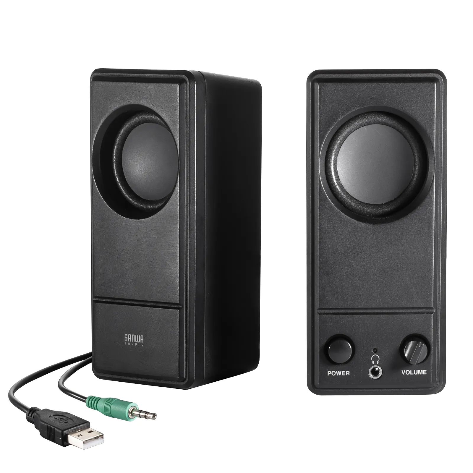 USB電源PCスピーカー MM-SPL18UBK