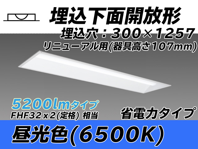 MY-B45030/25/D AHTN 埋込形ベースライト 300幅 器具高さ107mm 省電力タイプ  FHF32(定格)x2相当 昼光色