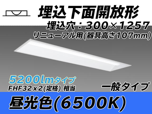 MY-B45033/25/D AHTN 埋込形ベースライト 300幅 器具高さ107mm FHF32(定格)x2相当 昼光色