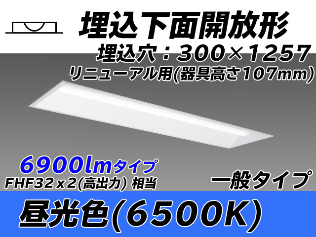 MY-B47033/25/D AHTN 埋込形ベースライト 300幅 器具高さ107mm FHF32(高出力)x2相当 昼光色