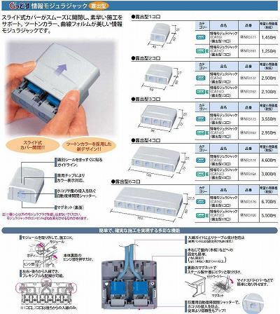 NR3164 ぐっとすシリーズ情報モジュラジャック(CAT5E)(露出型)(4コ口)