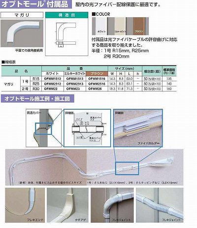 OFMM1512 オプトモール付属品-マガリ(1号・R15・ホワイト)