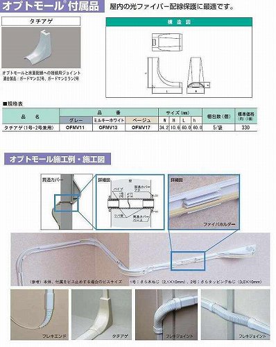 OFMV11 オプトモール付属品-タチアゲ(1号・2号兼用・グレー)