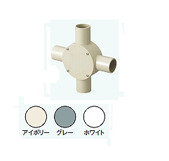 R284GHW 露出用丸形ボックス［ねじ式］(4方出28)(グレー)