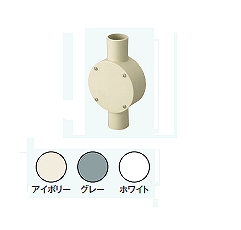 R362GHW 露出用丸形ボックス［ねじ式］(2方出36)(グレー)