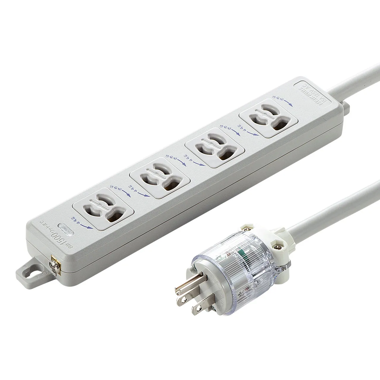 医用接地プラグ付き電源タップ TAP-HPM4-3W