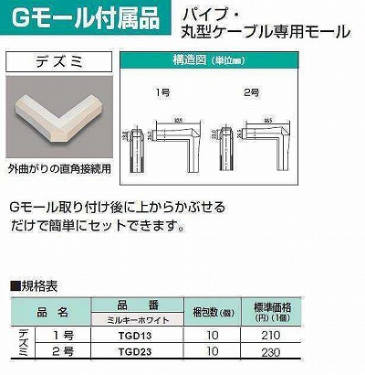 TGD23 Gモール付属品-デズミ(2号・ミルキーホワイト)