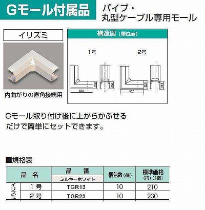 TGR23 Gモール付属品-イリズミ(2号・ミルキーホワイト)