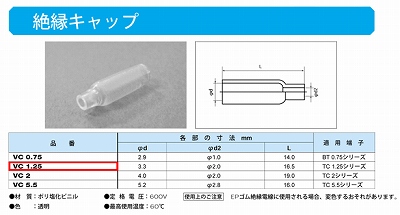 VC1.25 絶縁キャップ(VC)