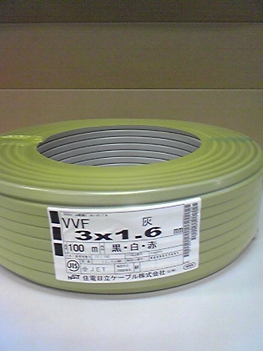 VVF-1.6×3C VVFケーブル 1.6×3C(100m)