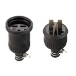 WA3630 接地2P30A防水ゴムコードコネクタ(圧着端子付)