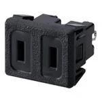 WCF1012B [機器用]15A125Vはめ込みコンセント(極性なし)(黒)