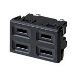 WCF1021B [機器用]15A125Vはめ込みダブルコンセント(極性付)(黒)