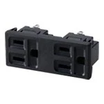 WCF1042B [機器用]15A125V接地はめ込みダブルコンセント(黒)