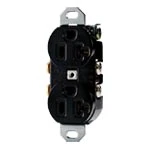 WCF62120B 輸出機器用接地2P20A125V埋込ダブルコンセント(黒)