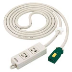 [受注生産品]WFA66327HG ハーネス用OAタップ接地2P15A125V抜止電源表示ランプ付3M2コ口グレー