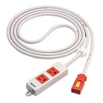 [受注生産品]WFA66527R ハーネス用OAタップ接地2P15A125V抜け止め電源表示ランプ付5M2コ口レッド