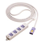 [受注生産品]WFA66547V ハーネス用OAタップ接地2P15A125V抜け止め電源表示ランプ付5M4コ口パープル