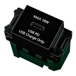 WN14841B 埋込充電用USBコンセント1ポート(18W)(USB-C)(ブラック)