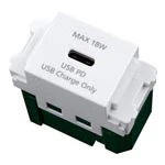 WN14841CW アドバンスシリーズ埋込充電用USBコンセント1ポート(18W)(USB-C)(セラミックホワイト)