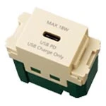 WN14841F 埋込充電用USBコンセント1ポート(18W)(USB-C)(ベージュ)