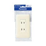 WNP1302MWP フルカラー埋込ダブルコンセント（モダンプレート付）（ミルキーホワイト）/プラスチック個装