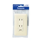 WNP1532MWP フルカラー埋込アース付ダブルコンセント（モダンプレート付）（ミルキーホワイト）/プラスチック個装