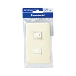 WNP5201MWP 埋込ダブルスイッチB（片切・）（モダンプレート付）（ミルキーホワイト）/プラスチック個装