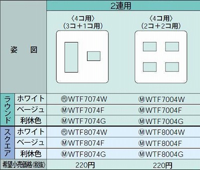 WTF7004F コンセントプレート(4コ用)(ベージュ)