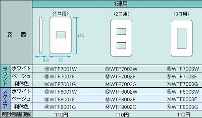 WTF8002F コンセントプレート(スクエア)(2コ用)(ベージュ)