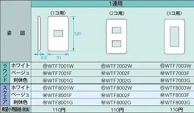 WTF8003F コンセントプレート(スクエア)(3コ用)(ベージュ)