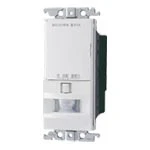 WTK12749W コスモシリーズワイド21トイレ壁取付熱線センサ付自動スイッチ(2線式)(適合LED専用1.2A・換気扇連動用・ほんのり点灯モード対応形)(検知後連続点灯時間約10秒～30分可変形)(消灯お知らせ機能・明るさセンサ付)(ホワイト)