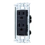 WTL11523B アドバンス 埋込扉付アースターミナル付接地ダブルコンセント(金属枠付)(ブラック)