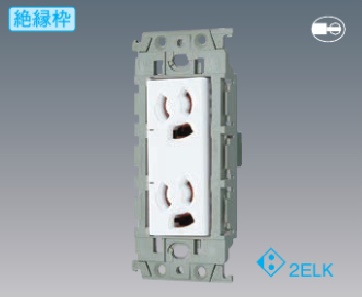 WTL116249F アドバンス 埋込抜け止め接地ダブルコンセント(絶縁枠付)(ベージュ)