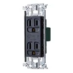 WTL13123B アドバンスシリーズ 埋込接地ダブルコンセント(金属枠付)(ブラック)