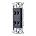 WTL1502B アドバンス 埋込ダブルコンセント(金属枠付)(ブラック)