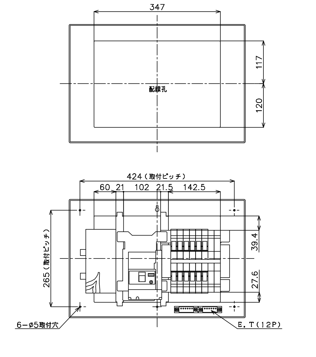 パナソニック コスモパネルコンパクト21 標準タイプ リミッタースペース付 60A12 BQR3612 - 1