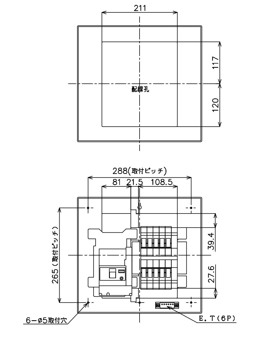 パナソニック コスモパネルコンパクト21 標準タイプ リミッタースペース付 60A30 BQR36302 - 2