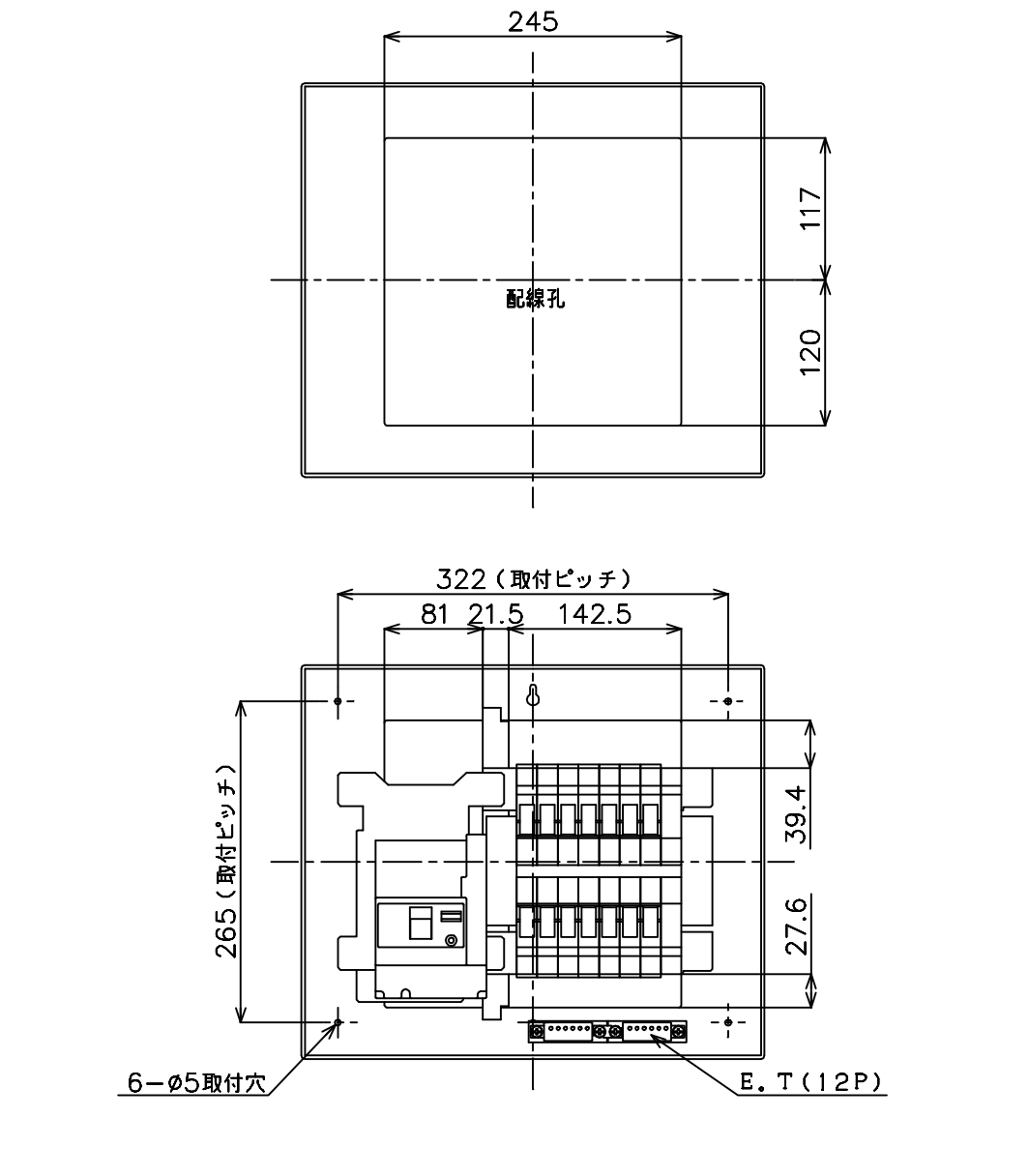 パナソニック コスモパネルコンパクト21 標準タイプ リミッタースペース付 50A22 BQR35222 - 1
