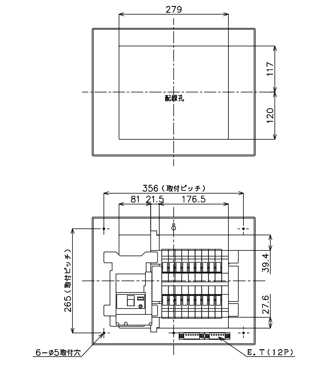 パナソニック スッキリパネル21 標準タイプ リミッタースペース付 60A12 BQW36122 - 1